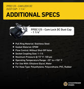Cam Lock DC Dust Cap - 1-1/4"