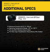 Cam Lock DP Dust Plug - 3/4"