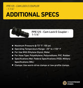 Cam Lock E Coupler - 1-1/4"